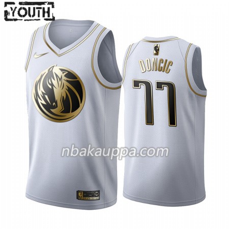 Dallas Mavericks Luka Doncic 77 Nike 2019-2020 Valkoinen Golden Edition Pelipaidat Swingman - Lasten
